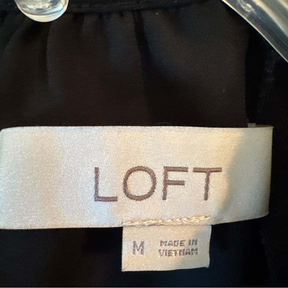 LOFT Black Ruffle Sleeve Blouse - Picture 6 of 12
